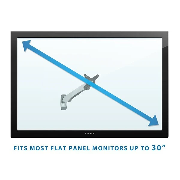 Mount-It! Modular Mount Adjustable Monitor Mount, Up To 30" Monitors, Gray/Silver (MI-34114BLK) 2 Mount-It! Modular Mount Adjustable Monitor Mount, Up To 30" Monitors, Gray/Silver (MI-34114BLK) - Image 2