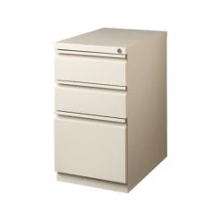 Quill Brand® 3-Drawer Vertical File Cabinet, Mobile/Pedestal, Letter, Putty, 20"D (24871D)