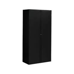 Global 9300 72" Steel Storage Cabinet With Four Shelves, Black (9336P-S72L-BLK)