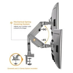 Mount-It! Dual Monitor Mount Arm With 2 USB Ports (MI-2762)