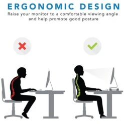 Mount-It! Aluminum Monitor Riser, 16" Wide (MI-7275) -Ergot Office Furniture Shop sp49721641 s7