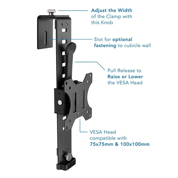 Mount-It! Cubicle Monitor Mount For 17"-32" Displays (MI-785) 2 Mount-It! Cubicle Monitor Mount For 17"-32" Displays (MI-785) - Image 2