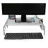 Mind Reader Metal Mesh Monitor Stand, Laptop Riser With 2 Storage Compartments, Silver (MESHM-SIL)