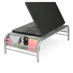 Mind Reader Metal Mesh Monitor Stand, Laptop Riser With 2 Storage Compartments, Silver (MESHM-SIL) -Ergot Office Furniture Shop sp49927764 s7