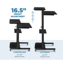 Mount-It! 27.5"W Mobile Height Adjustable Desk, Black, Plastic/Steel (MI-7940) -Ergot Office Furniture Shop sp50821594 s7