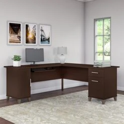 Bush Furniture Somerset 72W L Shaped Desk, Mocha Cherry (WC81810K)