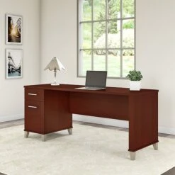Bush Furniture Somerset 72W Office Desk With Drawers, Hansen Cherry (WC81772)