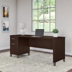 Bush Furniture Somerset 72W Office Desk With Drawers, Mocha Cherry (WC81872)