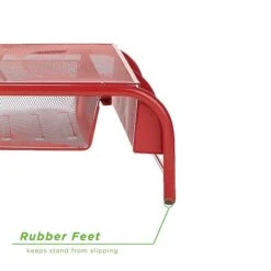 Mind Reader Metal Mesh Monitor Stand And Desk Organizer With Drawer, Desktop Monitor Stand Organizer, Red (MESHMONSTA-RED) -Ergot Office Furniture Shop sp51414058 s7