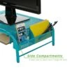 Mind Reader Network Collection Metal Mesh Monitor Stand With Drawer, Up To 24" Monitor, Turquoise (MESHMONSTA-TUR)