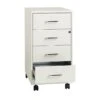 Space Solutions 4-Drawer Mobile Box Drawer Organizer For Office Supplies And Crafts, White, 18'' Deep (19537)
