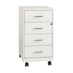Space Solutions 4-Drawer Mobile Box Drawer Organizer For Office Supplies And Crafts, White, 18'' Deep (19537) -Ergot Office Furniture Shop sp54768821 s7