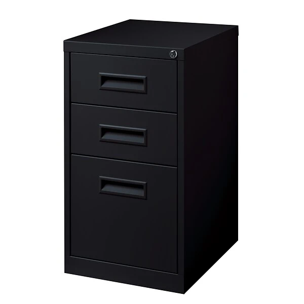 3-Drawer Mobile File Cabinet With Wheels, Black, 19" Deep (19528) 2 3-Drawer Mobile File Cabinet With Wheels, Black, 19" Deep (19528) - Image 2