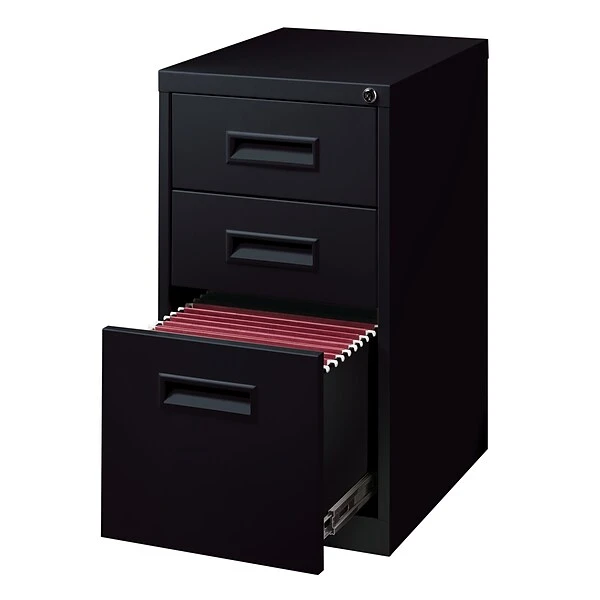 3-Drawer Mobile File Cabinet With Wheels, Black, 19" Deep (19528) 3 3-Drawer Mobile File Cabinet With Wheels, Black, 19" Deep (19528) - Image 3