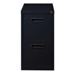 2-Drawer File Cabinet With Concealed Wheels, Black, 19" Deep (19531)