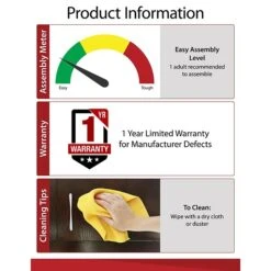 Ameriwood Home Parsons 39"W Desk With Drawer, Black (9178196) -Ergot Office Furniture Shop sp60784319 s7