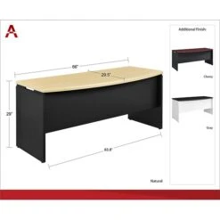 Ameriwood Home Pursuit 66"W Executive Desk, Gray (9319296) -Ergot Office Furniture Shop sp60785601 s7
