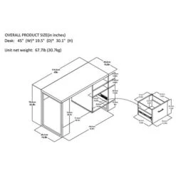 Ameriwood Home Candon 45"W Desk, Medium Brown (9892096COM) -Ergot Office Furniture Shop sp60785925 s7