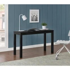 Ameriwood Home Large Parsons 48"W Desk With 2 Drawers, Black (9889496COM)