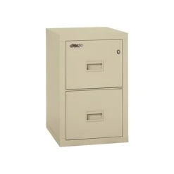 FireKing Small Office/Home Office 2-Drawer Vertical File Cabinet, Fire Resistant, Letter/Legal, Parchment, 22.12" (2R1822-CPA)