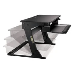 3M™ Precision Standing Desk, 35"W Adjustable Desk Riser With Gel Wrist Rest And Precise™ Mouse Pad, Black (SD60B7) -Ergot Office Furniture Shop sp61910835 s7
