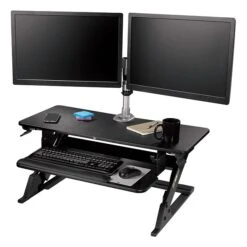 3M™ Precision Standing Desk, 35"W Adjustable Desk Riser With Gel Wrist Rest And Precise™ Mouse Pad, Black (SD60B7) -Ergot Office Furniture Shop sp61910869 s7