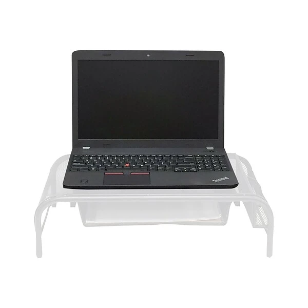 Mind Reader Network Collection Metal Mesh Monitor Stand With Drawer, Up To 24" Monitor, White (MESHMONSTA-WHT) 5 Mind Reader Network Collection Metal Mesh Monitor Stand With Drawer, Up To 24" Monitor, White (MESHMONSTA-WHT) - Image 5