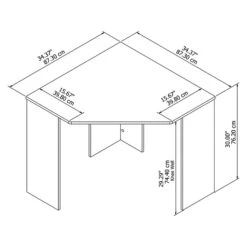 Bush Furniture Townhill 34" Corner Desk, Washed Gray/Madison Cherry (TND134WM2-03) -Ergot Office Furniture Shop sp67297694 s7
