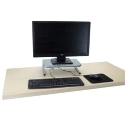 Mind Reader Metal Monitor Stand With Keyboard Storage Space, Silver, (METMONST-SIL) -Ergot Office Furniture Shop sp6870831 s7