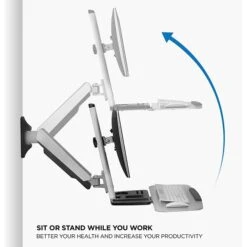 Mount-It! Sit Stand Wall Mount Workstation, Articulating Standing Desk For A Single Monitor, Floating Keyboard Tray (MI-7905) -Ergot Office Furniture Shop sp7038275 s7
