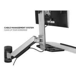 Mount-It! Sit Stand Wall Mount Workstation, Articulating Standing Desk For A Single Monitor, Floating Keyboard Tray (MI-7905) -Ergot Office Furniture Shop sp7038277 s7