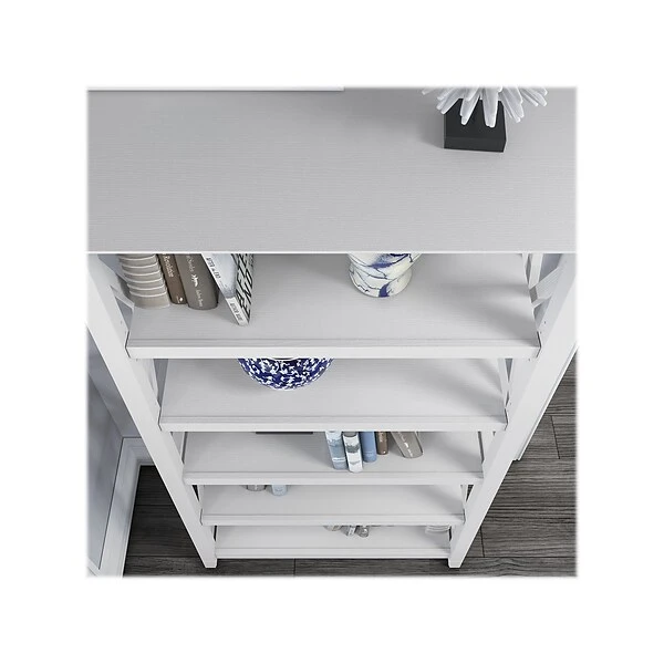 Bush Furniture Key West 30" Secretary Desk With Storage And 5-Shelf Bookcase, Pure White Oak (KWS012WT) 6 Bush Furniture Key West 30" Secretary Desk With Storage And 5-Shelf Bookcase, Pure White Oak (KWS012WT) - Image 6