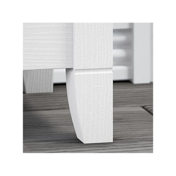 Bush Furniture Key West 60" L-Shaped Desk With Lateral File Cabinet, Pure White Oak (KWS014WT) 6 Bush Furniture Key West 60" L-Shaped Desk With Lateral File Cabinet, Pure White Oak (KWS014WT) - Image 6