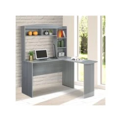 Techni Mobili 47" L-Shaped Desk, Gray (RTA-8410-GRY) -Ergot Office Furniture Shop sp72302813 s7