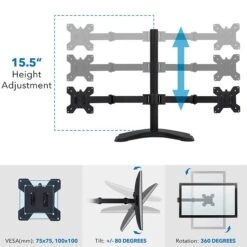 Mount-It! Dual Monitor Stand For 19"-32" Screens (MI-2781B) 9 Mount-It! Dual Monitor Stand For 19"-32" Screens (MI-2781B) -Ergot Office Furniture Shop sp72868432 s7