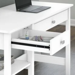 Bush Furniture Broadview 54" W Computer Desk With Shelves, Pure White (BDD154WH-03) -Ergot Office Furniture Shop sp73171330 s7