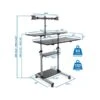 Mount-It! 4-Shelf Metal Mobile A/V Cart With Swivel Wheels, Silver (MI-7972)