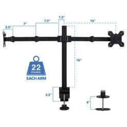 Mount-lt! Adjustable Full Motion Monitor Arm Mount, Up To 32" Monitor, Black (MI-2752L) -Ergot Office Furniture Shop sp73546573 s7