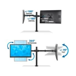 Mount-lt! Adjustable Full Motion Monitor Arm Mount, Up To 32" Monitor, Black (MI-2752L) -Ergot Office Furniture Shop sp73546574 s7