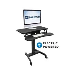 Mount-It! Metal Mobile Presentation Cart With Lockable Wheels, Black (MI-7982) -Ergot Office Furniture Shop sp73744345 s7