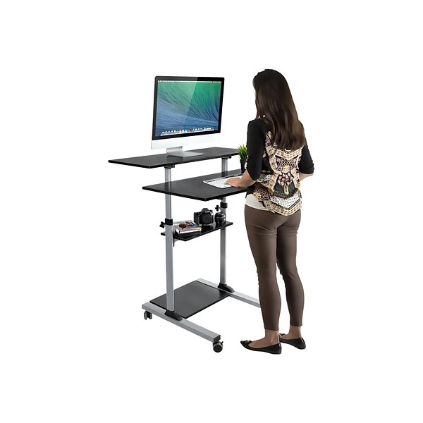 Mount-It! 37"-55" Plastic/Steel Adjustable Desk, Black/Gray (MI-7970) 1 Mount-It! 37"-55" Plastic/Steel Adjustable Desk, Black/Gray (MI-7970)