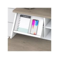 Bush Furniture Mayfield 54" Computer Desk With Drawers And Desktop Organizer, Pure White/Shiplap Gray (MAY003GW2) -Ergot Office Furniture Shop sp73744566 s7