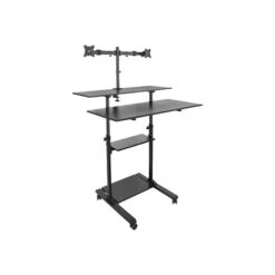 Mount-It! 37" - 55" Rolling Stand-Up Desk, Black (MI-7972B)