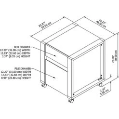 Kathy Ireland® Home By Bush Furniture Voss 1-Drawer Vertical File Cabinet, Letter, Cotton White/Serene Cherry, 20.87"D -Ergot Office Furniture Shop sp74531676 s7