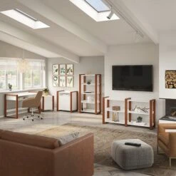 Kathy Ireland® Home By Bush Furniture Voss 1-Drawer Vertical File Cabinet, Letter, Cotton White/Serene Cherry, 20.87"D -Ergot Office Furniture Shop sp74531677 s7