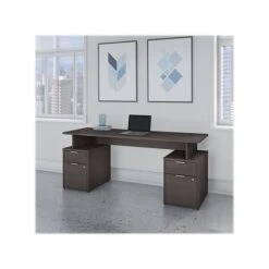 Bush Business Furniture Jamestown 71" Computer Desk With Four Drawers, Storm Gray (JTN005SGSU)