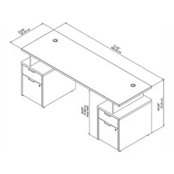Bush Business Furniture Jamestown 71" Computer Desk With Four Drawers, Storm Gray (JTN005SGSU) -Ergot Office Furniture Shop sp75740639 s7