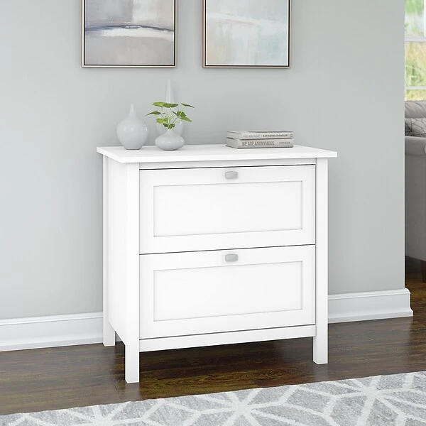 Bush Furniture Broadview 2-Drawer Lateral File Cabinet, Not Assembled, Letter/Legal, Pure White, 30.79" (BDF131WH-03) 1 Bush Furniture Broadview 2-Drawer Lateral File Cabinet, Not Assembled, Letter/Legal, Pure White, 30.79" (BDF131WH-03)