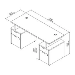 Bush Business Furniture Jamestown 60" Computer Desk With Four Drawers, Storm Gray (JTN017SGSU) -Ergot Office Furniture Shop sp75837746 s7