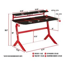 Techni Sport Stryker 50" Computer Desk, Red/Black (RTA-TS201-RED) 13 Techni Sport Stryker 50" Computer Desk, Red/Black (RTA-TS201-RED) -Ergot Office Furniture Shop sp80060190 s7